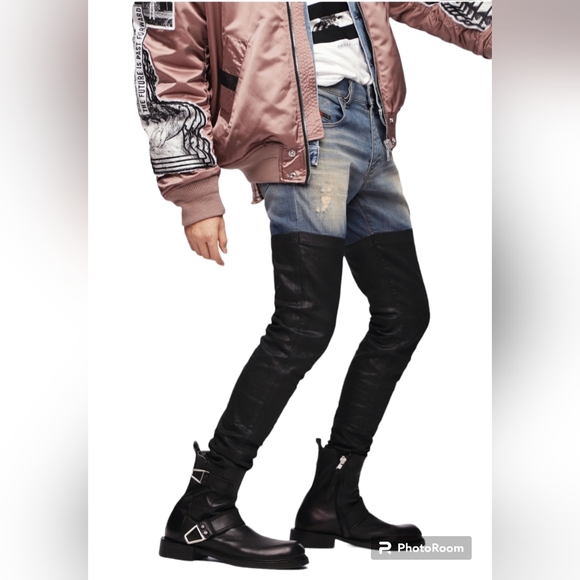 Diesel Industry Men's D-STRUKT-G tapered denim/coated denim premium jeans sz 33" - Picture 12 of 12